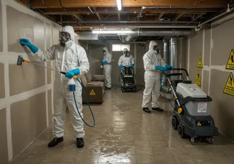 Basement Moisture Removal and Structural Drying process in Phelan, CA